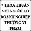 Những thỏa thuận doanh nghiệp thường xuyên vi phạm