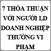 Những thỏa thuận doanh nghiệp thường xuyên vi phạm