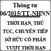 Thông tư quy định thủ tục chuyển tiếp cổ phần vượt thời hạn số 06/2015/TT-NHNN