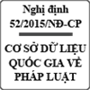 Nghị định cơ sở dữ liệu quốc gia về pháp luật số 52/2015/NĐ-CP