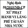Nghị định sửa đổi, bổ sung về việc xử phạt hành vi lãng phí tài sản nhà nước số 58/2015/NĐ-CP