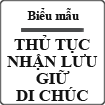 Thủ tục nhận lưu giữ di chúc