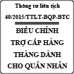 Thông tư liên tịch 40/2015/TTLT-BQP-BTC hướng dẫn điều chỉnh trợ cấp hàng tháng đối với quân nhân