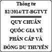 Thông tư ban hành quy chuẩn quốc gia về phân cấp và đóng du thuyền số 82/2014/TT-BGTVT