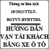 Thông tư liên tịch hướng dẫn vận tải hành khách bằng xe ô tô số 19/2015/TTLT-BGTVT-BVHTTDL