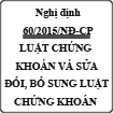 Nghị định 60/2015/NĐ-CP Hướng dẫn thi hành Luật chứng khoán