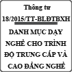 Thông tư ban hành danh mục dạy nghề cho các nghề chạm khắc số 18/2015/TT-BLĐTBXH