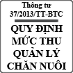 Thông tư quy định mức thu và quản lý chăn nuôi số 37/2013/TT-BTC