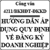 Công văn hướng dẫn áp dụng quy định về đăng ký doanh nghiệp số 4211/BKHĐT-ĐKKD