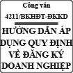 Công văn hướng dẫn áp dụng quy định về đăng ký doanh nghiệp số 4211/BKHĐT-ĐKKD