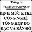 Thông tư ban hành định mức kinh tế-kỹ thuật công nghệ tổng hợp đo đạc và bản đồ số 21/2015/TT-BTNMT