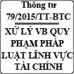 Thông tư quy định xử lý văn bản quy phạm pháp luật thuộc lĩnh vực tài chính số 79/2015/TT-BTC