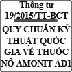 Thông tư ban hành quy chuẩn kỹ thuật quốc gia về thuốc nổ AMONIT AD1 số 19/2015/TT-BCT