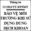 Thông tư quy định về bảo vệ môi trường trong sử dụng dung dịch khoan số 22/2015/TT-BTNMT