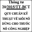 Thông tư ban hành quy chuẩn kỹ thuật về mồi nổ dùng cho thuốc nổ công nghiệp số 20/2015/TT-BCT