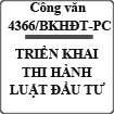 Công văn về việc triển khai thi hành Luật đầu tư số 4366/BKHĐT-PC