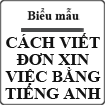 Cách viết đơn xin việc bằng Tiếng Anh