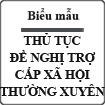 Thủ tục đề nghị trợ cấp xã hội thường xuyên