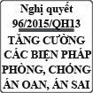 Nghị quyết tăng cường biện pháp phòng chống án oan, án sai trong hoạt động tố tụng hình sự số 96/2015/QH13