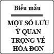 Một số lưu ý quan trọng về hóa đơn