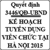 Quyết định kế hoạch tuyển dụng viên chức tại các cơ sở giáo dục năm 2015 số 3446/QĐ-UBND