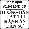 Nghị định hướng dẫn thi hành một số điều của Luật thi hành án dân sự số 62/2015/NĐ-CP