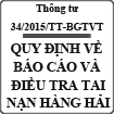 Thông tư quy định về báo cáo và điều tra tai nạn hàng hải số 34/2015/TT-BGTVT