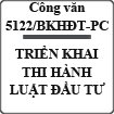 Công văn về việc triển khai thi hành Luật đầu tư số 5122/BKHĐT-PC