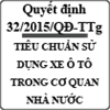 Quyết định về tiêu chuẩn, định mức sử dụng xe ô tô trong cơ quan nhà nước số 32/2015/QĐ-TTg