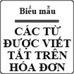 Các từ được viết tắt trên hóa đơn