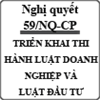 Nghị quyết về triển khai thi hành luật doanh nghiệp và luật đầu tư số 59/NQ-CP