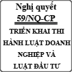 Nghị quyết về triển khai thi hành luật doanh nghiệp và luật đầu tư số 59/NQ-CP