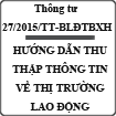 Thông tư hướng dẫn thu thập thông tin về thị trường lao động số 27/2015/TT-BLĐTBXH