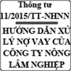 Thông tư hướng dẫn xử lý nợ vay của công ty nông, lâm nghiệp số 11/2015/TT-NHNN