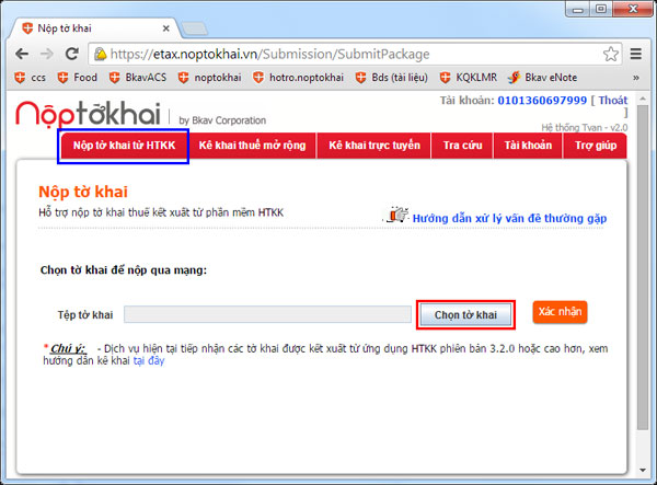 Hướng dẫn gửi tờ khai định dạng XML qua chức năng nộp tờ khai từ HTKK