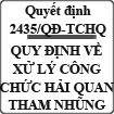 Quyết định quy định về xử lý công chức hải quan tham nhũng số 2435/QĐ-TCHQ