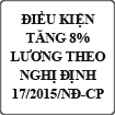 Điều kiện tăng 8% lương theo Nghị định 17/2015/NĐ-CP