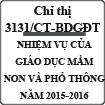 Chỉ thị về nhiệm vụ của giáo dục mầm non và phổ thông năm học 2015-2016 số 3131/CT-BDGĐT