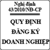 Nghị định về đăng ký doanh nghiệp số 43/2010/NĐ-CP