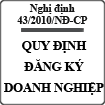 Nghị định về đăng ký doanh nghiệp số 43/2010/NĐ-CP