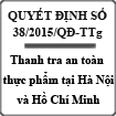 Quyết định thí điểm thanh tra an toàn thực phẩm tại Hà Nội và Hồ Chí Minh số 38/2015/QĐ-TTg