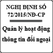 Nghị định về quản lý hoạt động thông tin đối ngoại số 72/2015/NĐ-CP