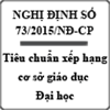 Nghị định quy định tiêu chuẩn xếp hạng cơ sở giáo dục đại học số 73/2015/NĐ-CP