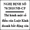 Nghị định quy định một số điều của Luật Kinh doanh bất động sản số 76/2015/NĐ-CP