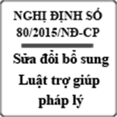 Nghị định về chế độ bồi dưỡng mới với Trợ giúp viên pháp lý số 80/2015/NĐ-CP