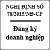 Nghị định 78/2015/NĐ-CP về đăng ký doanh nghiệp