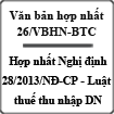 Văn bản hợp nhất Nghị định 218/2013/NĐ-CP và Luật thuế thu nhập doanh nghiệp số 26/VBHN-BTC