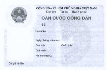 Thẻ căn cước công dân mặt trước