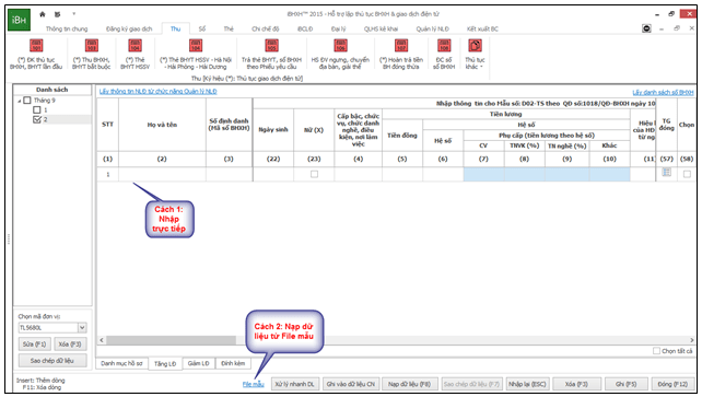 Các bước thực hiện khởi tạo hồ sơ trên phần mềm iBHXH
