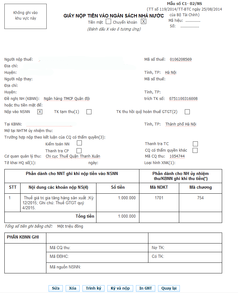 Hướng dẫn đăng ký Dịch vụ Nộp thuế điện tử 